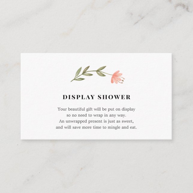 Cartão de inserção do Chá de exibição bebê (Frente)