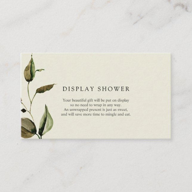 Cartão de inserção do Chá de exibição do Chá de fr (Frente)