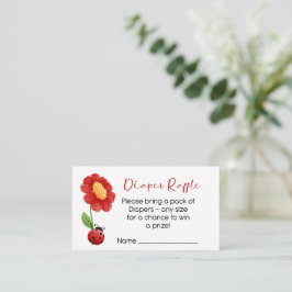 Cartão de inserção do chá de fraldas Ladybug, rifa