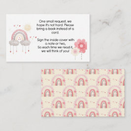 Cartão de inserção do chá de fraldas, livros para