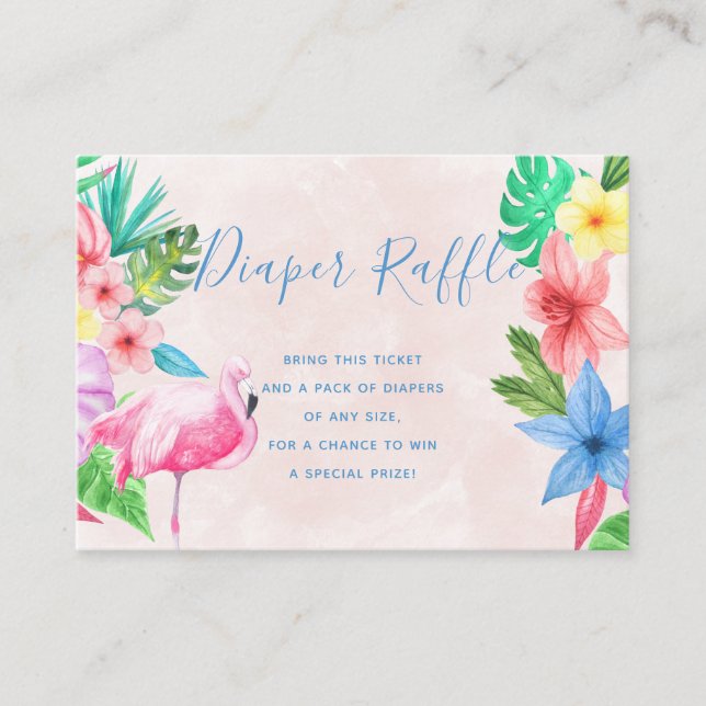 Cartão de inserção do chá de fraldas tropical de f (Frente)