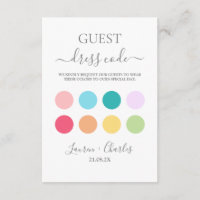 Cartão de inserção do Código de Vestido de Casamen