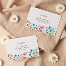 Cartão de Inserção do Registro do Chá de fraldas d