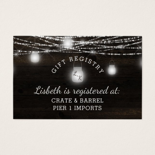 Cartão de Inserção do Registro do Oak Ridge Rustic (Frente)