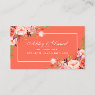 Cartão de Inserção do Registro Floral de Casamento