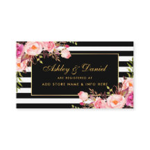 Cartão de Inserção do Registro Preto Dourado com B