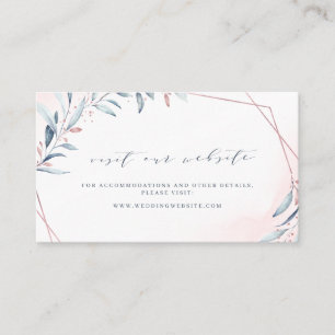 Cartão de Inserção do Site Azul Dusty rosa Dourado
