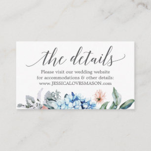 Cartão de Inserção do Site de Casamento de Blooms 