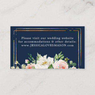 Cartão de Inserção do Site de Casamento de Blus