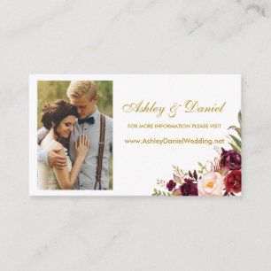 Cartão de Inserção do Site de Foto Floral do Weddi