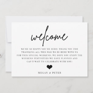 Cartão de Inserção em Sacola de Boas-Vindas de Cas