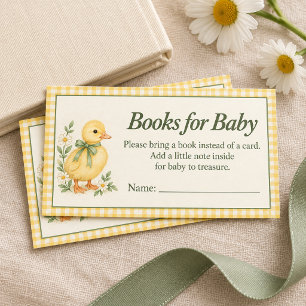 Cartão de Inserção Livros de Gingham para Bebê Peq