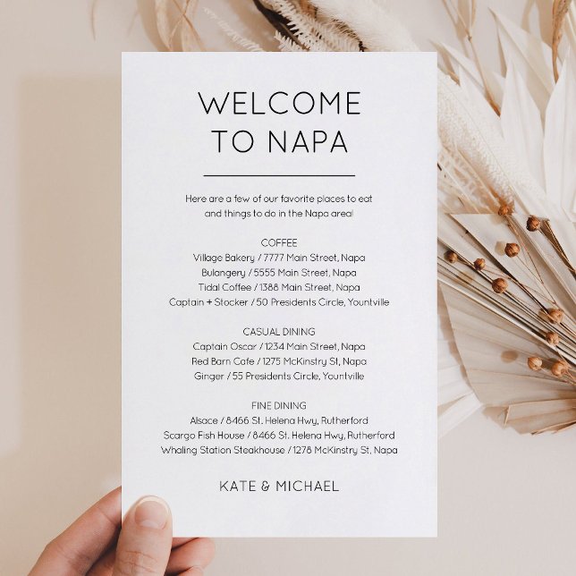 Cartão de Inserção no Saco de Boas-Vindas (Wedding Welcome Bag Insert card)