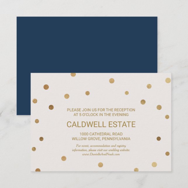 Cartão de Inserção para Recepção de Casamento com  (Frente/Verso)