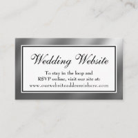 Cartão de Inserção para Site de Casamento em Prata