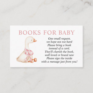 Cartão de inserção Silly Goose Pink Girl Books for