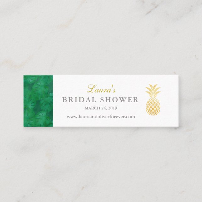 Cartão de Inserção Tropical Elegante (Frente)