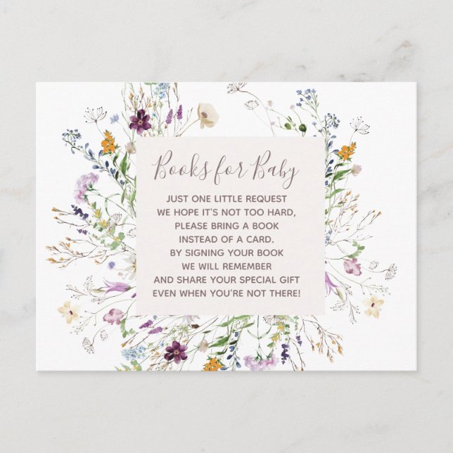 cartão de inserção Wildflowers Baby Books (Frente)