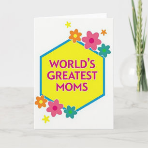 Cartão de Insígnia do Dia das Mães Floral