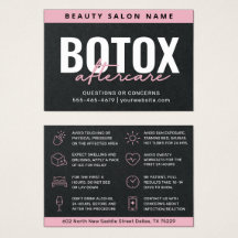 Cartão de Instrução de Pós-Cuidados de Botox Preto