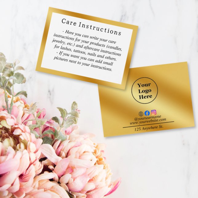 Cartão de Instrução para Cuidados Metálicos de Our (Criador carregado)