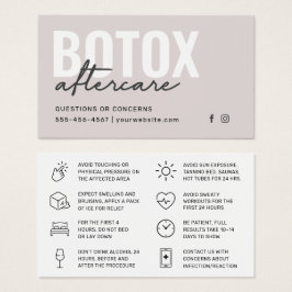 Cartão de Instrução Pós-Cuidados com Encher Botox