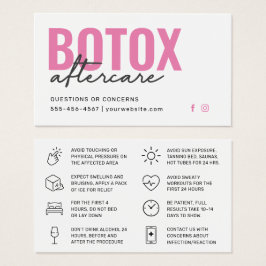 Cartão de Instrução Pós-Cuidados com Encher Botox