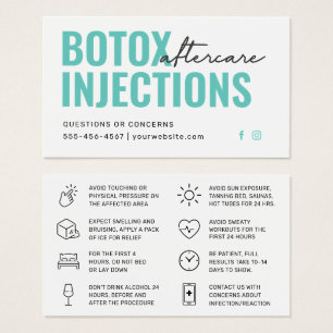 Cartão de Instrução Pós-Cuidados com Encher Botox
