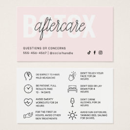 Cartão de Instrução Pós-Cuidados com Encher Botox