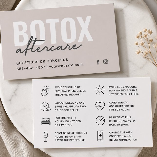 Cartão de Instrução Pós-Cuidados com Encher Botox (Criador carregado)