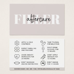 Cartão de Instrução Pós-Cuidados com Encher Botox