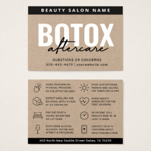 Cartão de Instrução Pós-Cuidados com Encher Botox