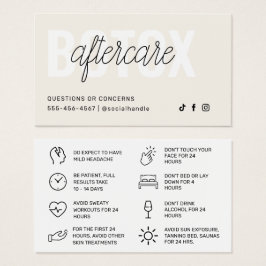 Cartão de Instrução Pós-Cuidados com Encher Botox