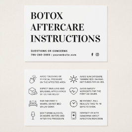 Cartão de Instrução Pós-Cuidados de Injeção Botox