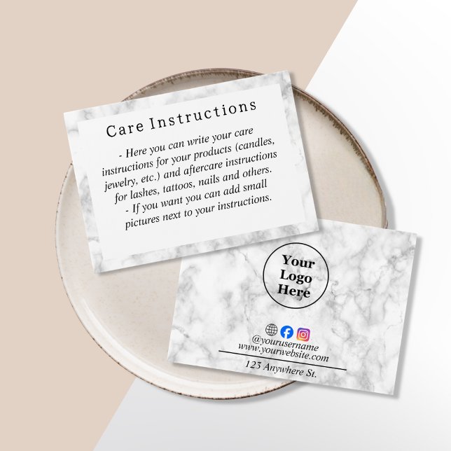 Cartão de Instrução White Marble Care (Criador carregado)