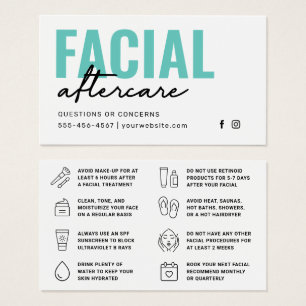 Cartão de instruções de acompanhamento facial a co