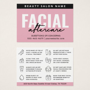 Cartão de instruções de acompanhamento facial cor-
