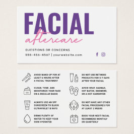 Cartão de instruções de acompanhamento facial cor-