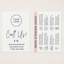 Cartão de instruções de assistência pós-tratamento