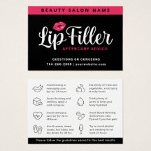 Cartão de instruções de pós-tratamento de preenchi