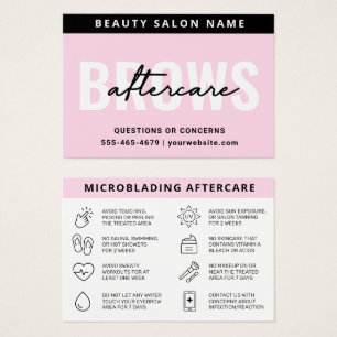 Cartão de Instruções de Seta PMU Pink Brows Pafer