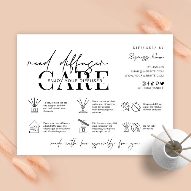 Cartão de instruções de tratamento de difusor verm (Criador carregado)