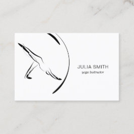 Cartão de instrutor de ioga com duas poses de ioga