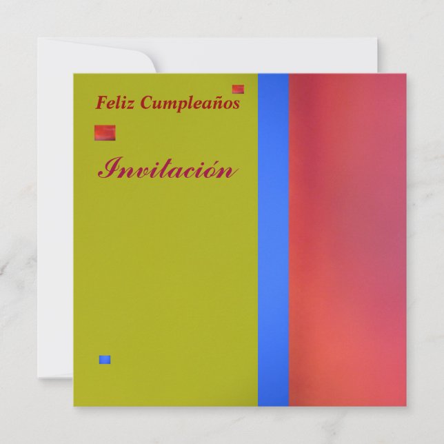 Cartão de Invitación - de Feliz Cumpleaños (Frente)