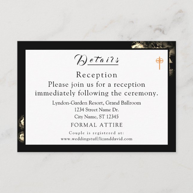 Cartão de Invólucro Católico de Casamento Elegante (Frente)