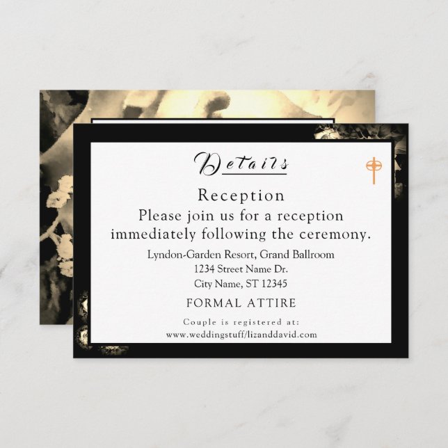 Cartão de Invólucro Católico de Casamento Elegante (Frente/Verso)