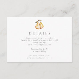 Cartão de Invólucro de Peras Elegante