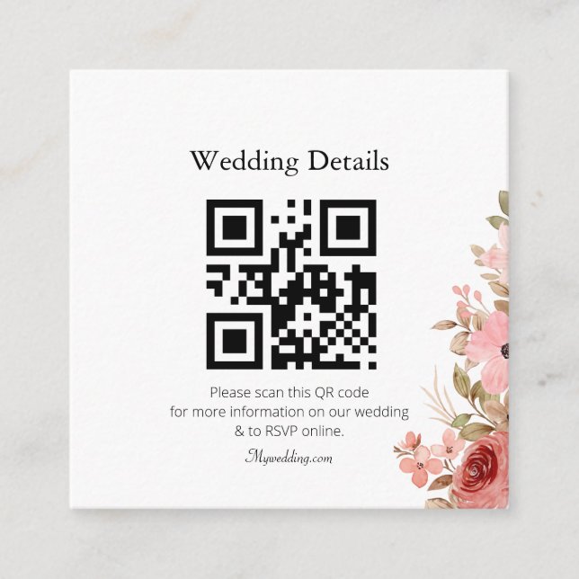 Cartão de Invólucro Elegante de Flor Rosa ELLE (Frente)