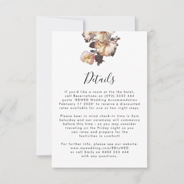 Cartão de Invólucro Floral Antiguo Vintage (Frente)