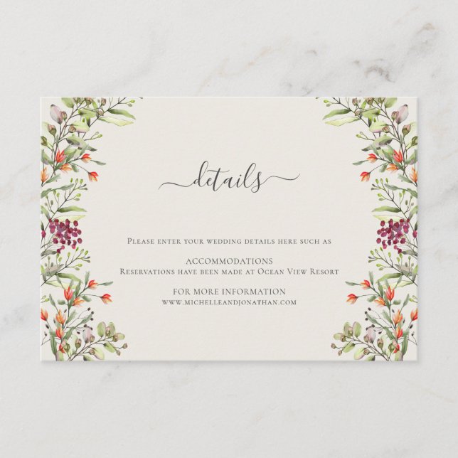 Cartão de Invólucro para Casamento de Prados de Fl (Frente)